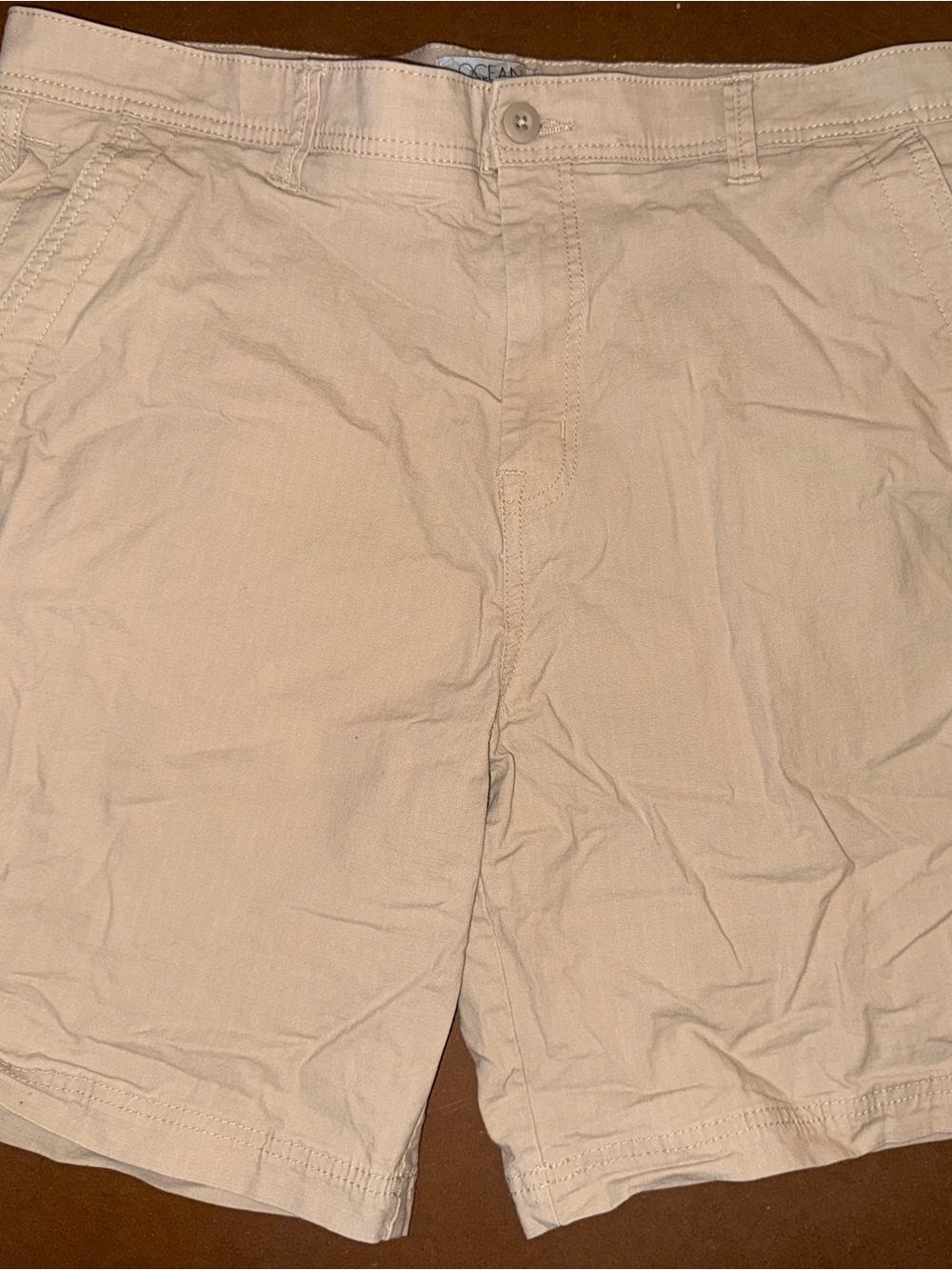 Men's Khaki Flat Front Shorts